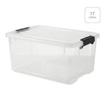 Caja Organizadora Ultra con Clip 17 L Transparente con Tapa Blanca