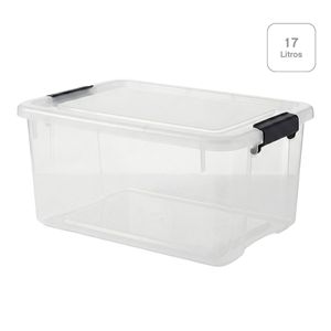 Caja Organizadora Ultra con Clip 17 L Transparente con Tapa Blanca