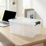 Caja Organizadora Ultra con Clip 17 L Transparente con Tapa Blanca