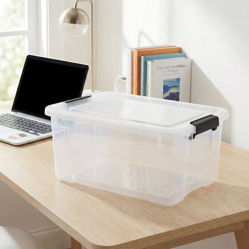 Caja Organizadora Ultra con Clip 17 L Transparente con Tapa Blanca