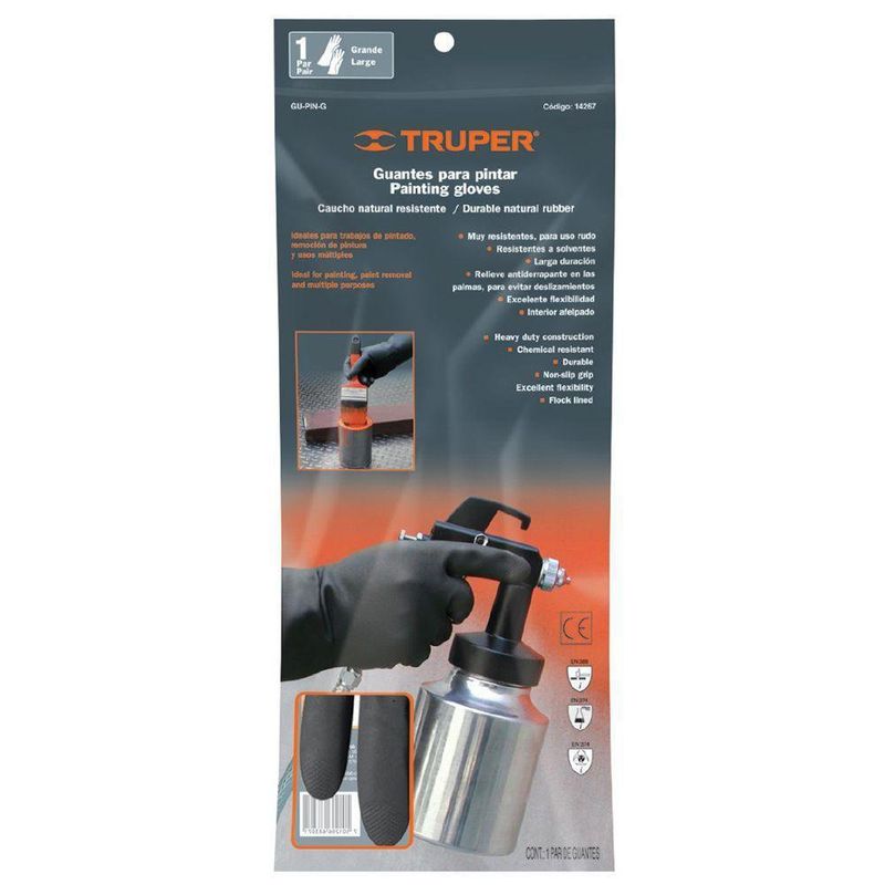 Guante Para Manejo De Pinturas De Hule - Truper
