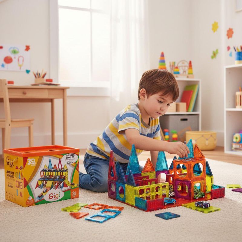 Set de 94 Bloques Magnéticos Parqueo de Autos