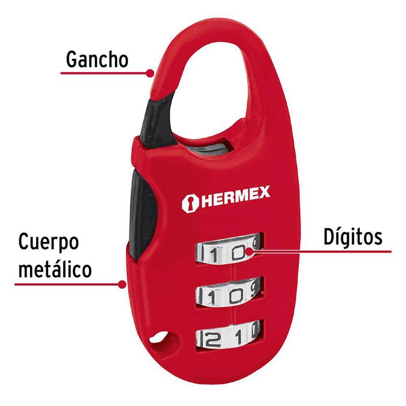 Candado de Acero con Combinación de 25 Mm