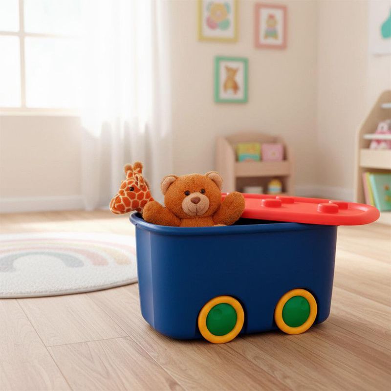 Caja Organizadora Infantil Azul con Ruedas