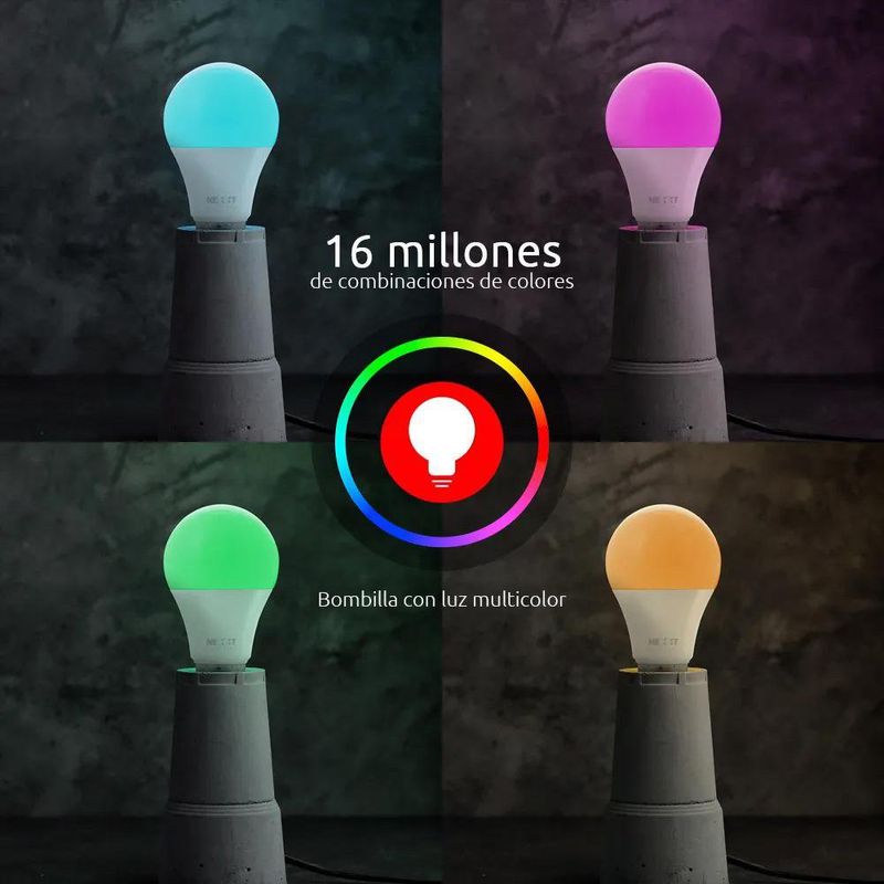 Set de 2 Focos Led Inteligentes Wi-Fi RGB 800 Lúmenes