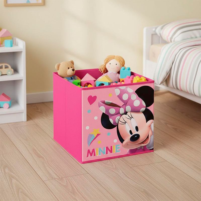 Caja Organizadora Plegable Infantil Rosa con Diseño Animado