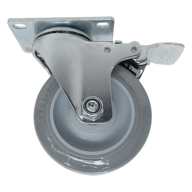 Rodo Giratorio 4 Plg de Hule Gris con Freno