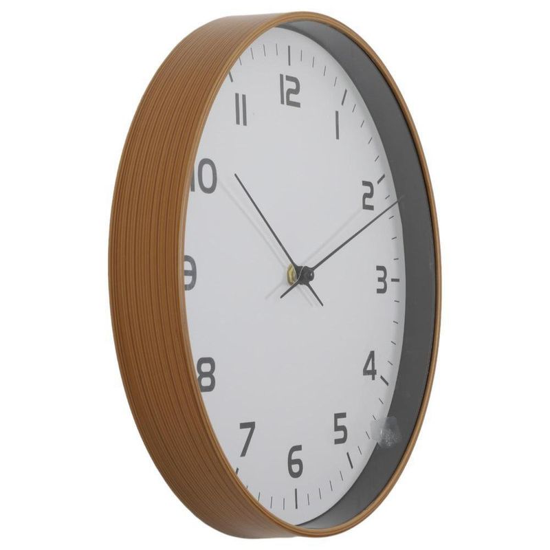 Reloj de Pared Clásico con Marco Café Claro