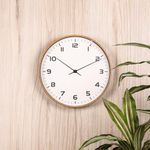 Reloj de Pared Clásico con Marco Café Claro