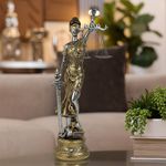 Figura Decorativa Dama de la Justicia Dorado y Plateado