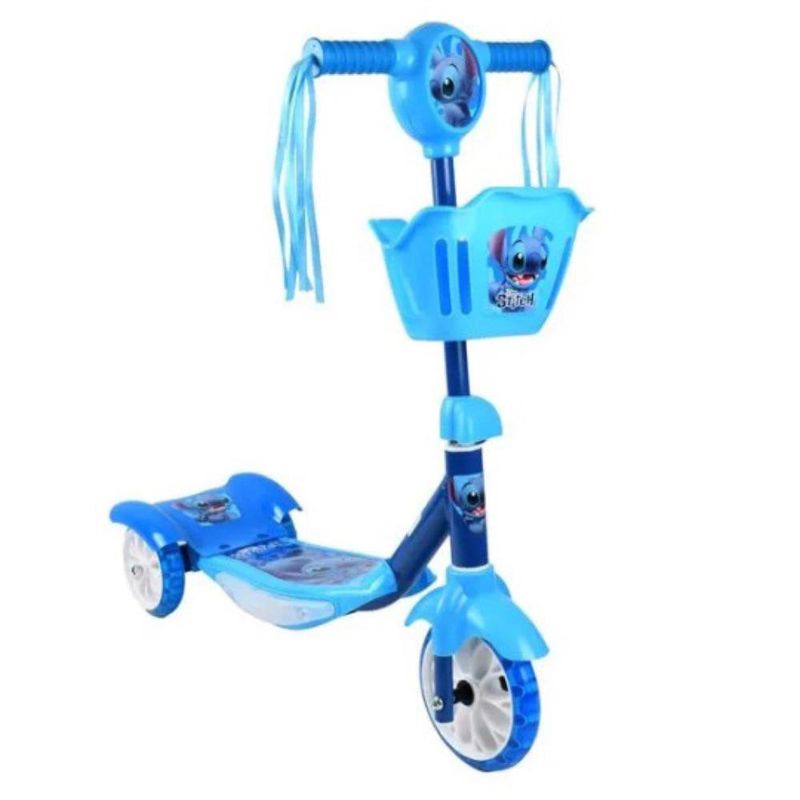 Monopatín de 3 Ruedas con Canasta Diseño Stitch