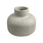 Florero Chato de Cerámica Beige