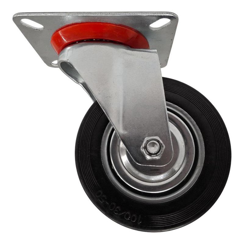 Rodo Giratorio 4 Plg de Hule Negro