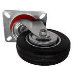 Rodo Giratorio 4 Plg de Hule Negro