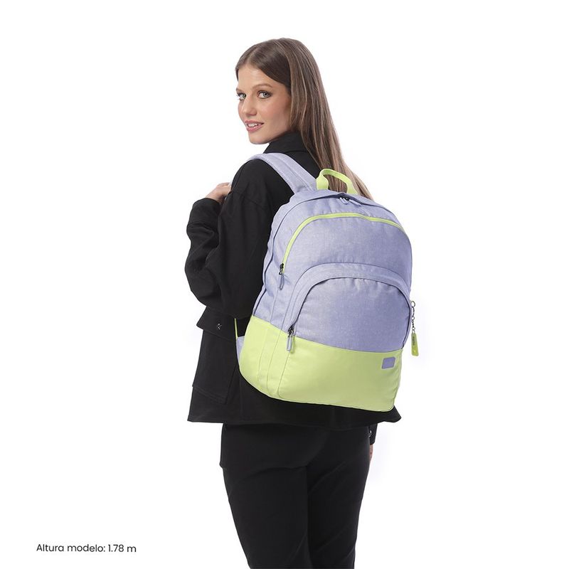 Mochila Universitaria Toluca 2.0 con Porta Laptop 16 Plg Azul-Verde