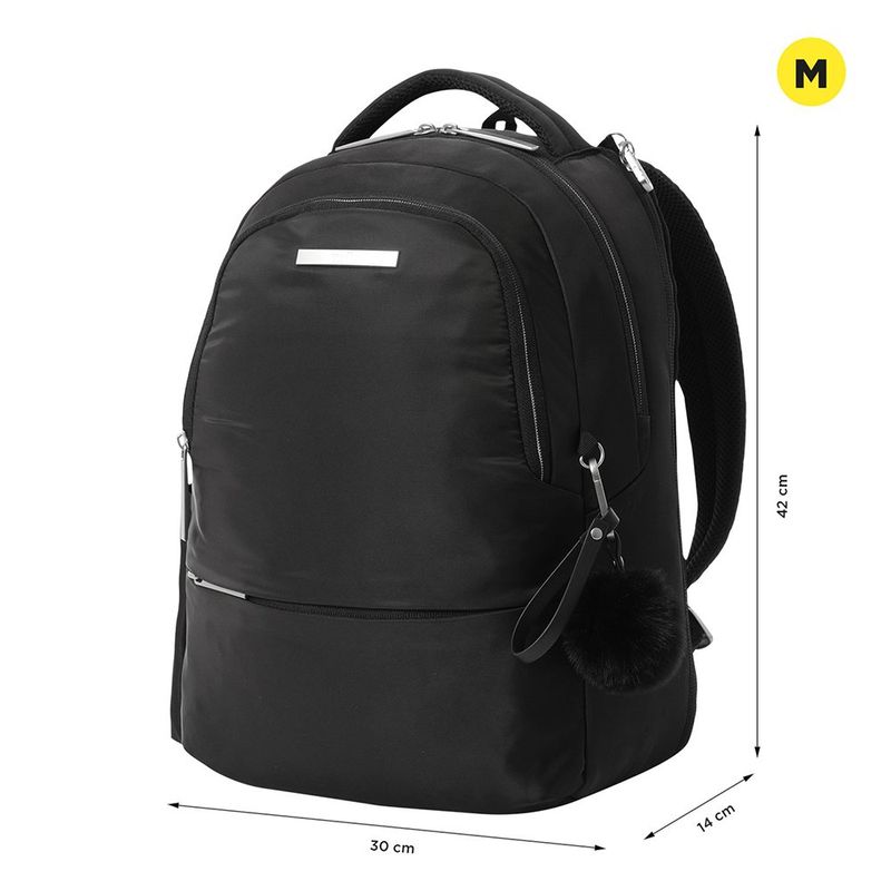 Mochila Negra Adelaide 2.0 con Bolsillo Frontal