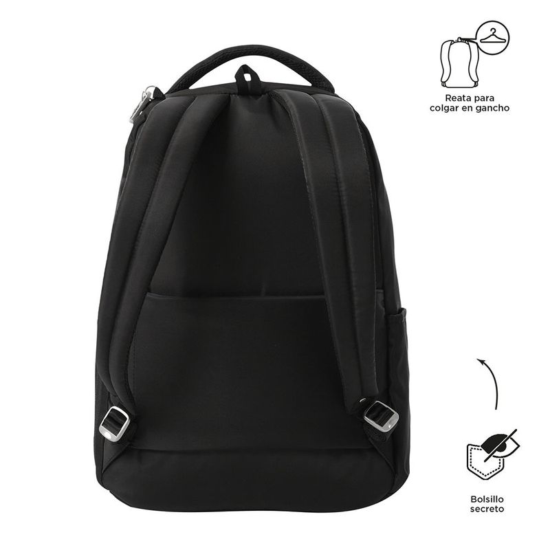 Mochila Negra Adelaide 2.0 con Bolsillo Frontal