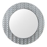 Set de 3 Espejos Plateados con Textura Trenzada