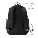 Mochila Adelaide Negra con Bolsillo Frontal y Llavero