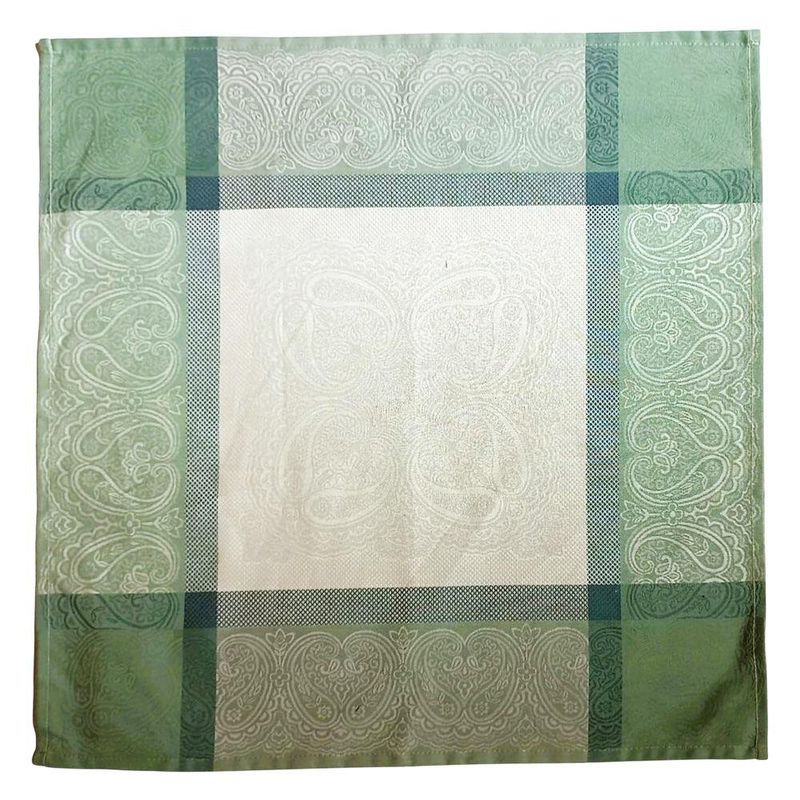 Servilleta de Tela Cuadrada Verde y Beige 47 x 47 Cm