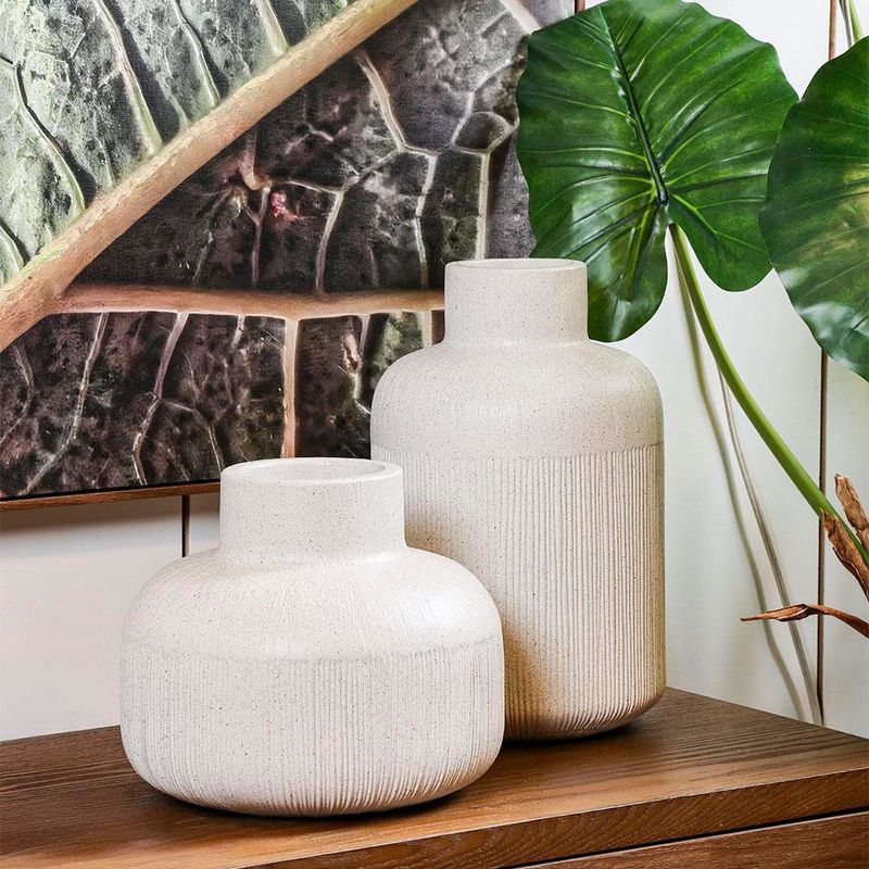 Florero de Cerámica Beige