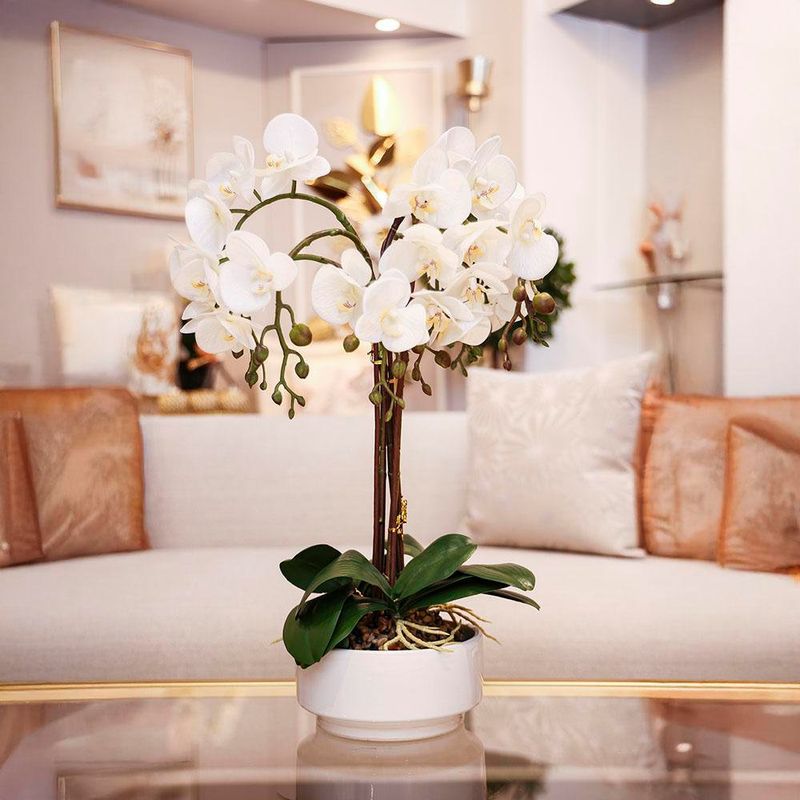 Orquídea Blanca Artificial en Maceta