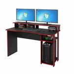 Escritorio Gamer Negro con Rojo de 136 x 60 x 89.5 Cm