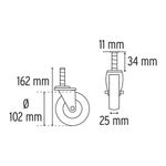 Rodo de Hule Espiga Roscada 50kg 4 plg