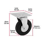 Rodo De Hule Con Balero 4 Plg Pisada 25 Mm - Fiero