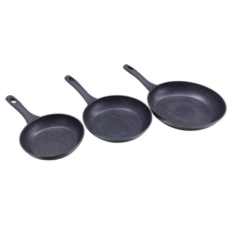 Set de Sartenes Antiadherentes Marble Azul Sara Ita de 20 24 y 28 cm