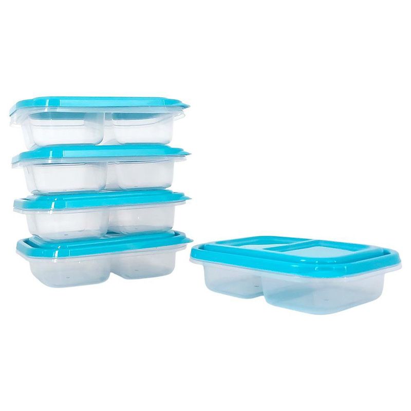 Set de 5 Recipientes Antiderrame con 2 Divisiones