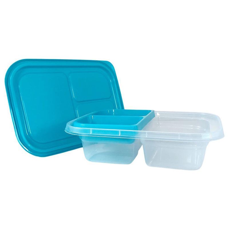 Recipientes Bento Box con 3 Divisiones en Set de 3