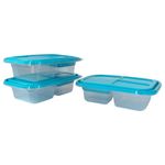 Recipientes Bento Box con 3 Divisiones en Set de 3
