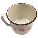 Vaso Recto Decorado de 14 Cm Color Crema Jaspeada con Café