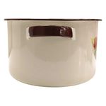 Olla Recta Decorada de 22 Cm Color Crema Jaspeada con Café