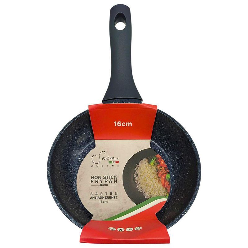 Sartén Antiadherente Marble Azul de 16 Cm