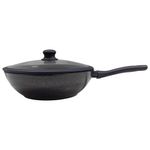 Sartén Wok de 30 cm con Tapa Antiadherente Marble Azul Sara Ita