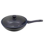 Sartén Wok de 30 cm con Tapa Antiadherente Marble Azul Sara Ita