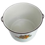 Olla Recta No. 42 Tipo Peltre Alta Capacidad Decorado Tropical con Filo Café Color Crema
