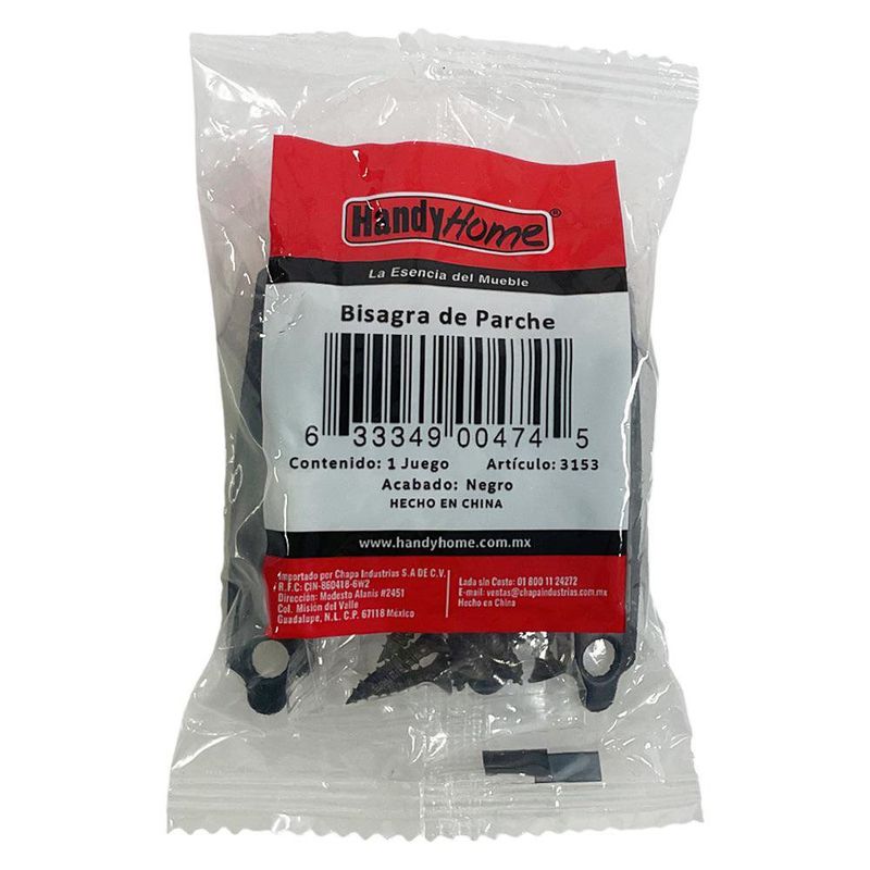 Bisagra Tipo Parche Negra 2 Piezas de 7 cm