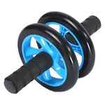 Rueda Abdominal Doble para Entrenamiento con Agarre Antideslizante Color Azul