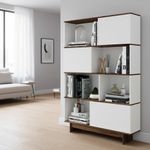 Librera Richmond con 3 Puertas Color Blanco y Café