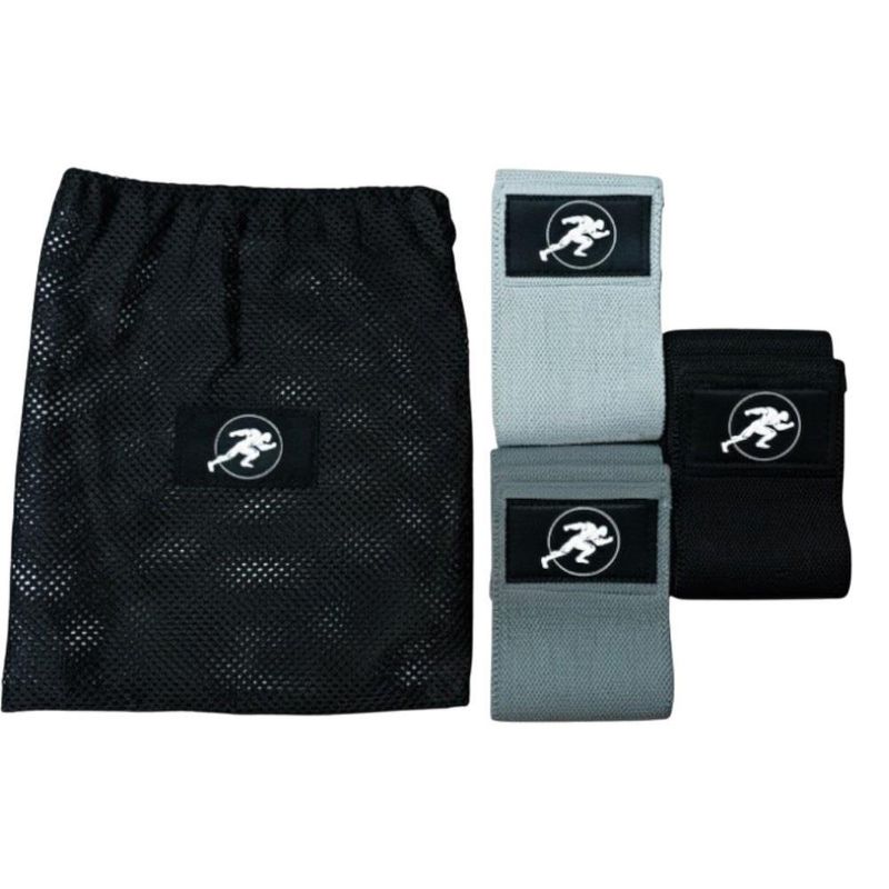 Set de Bandas de Resistencia de Tela Light Medium Heavy con Bolsa Color Gris