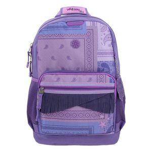 Mochila Escolar Happy Girl Lila con Flecos y Diseño Floral