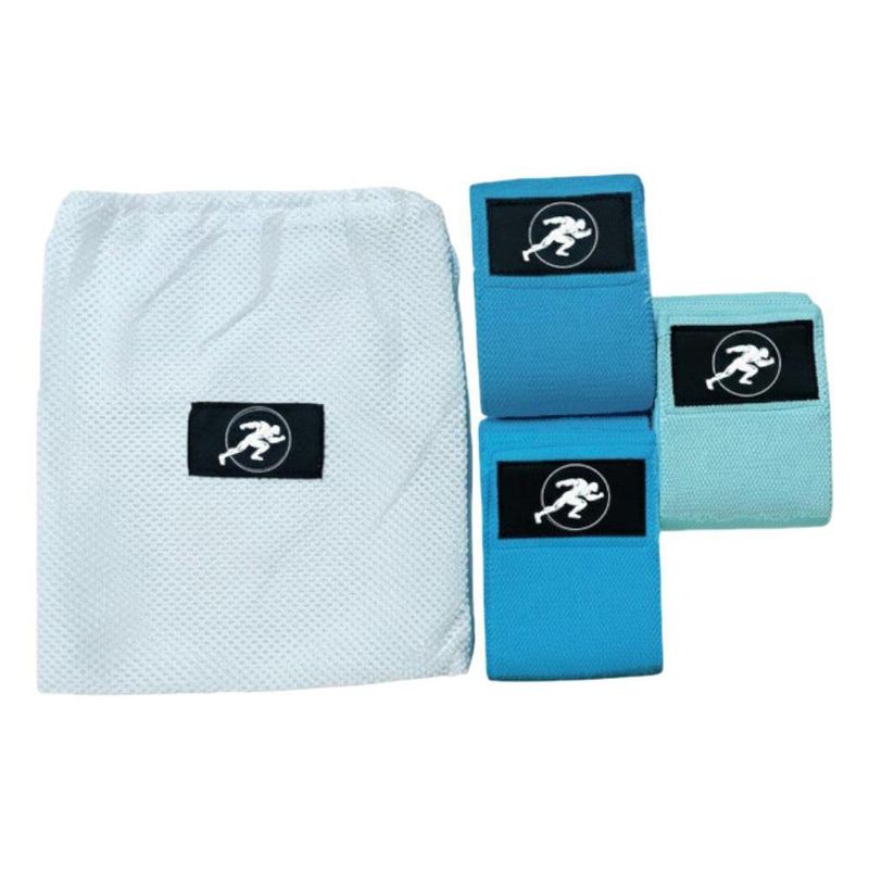 Set de Bandas de Resistencia de Tela Light Medium Heavy con Bolsa Color Azul