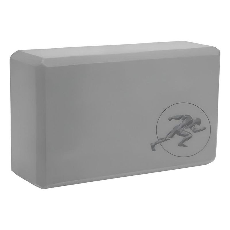 Bloque de Yoga de Espuma Alta Densidad Antideslizante de 23 x 8 x 15 cm Color Gris