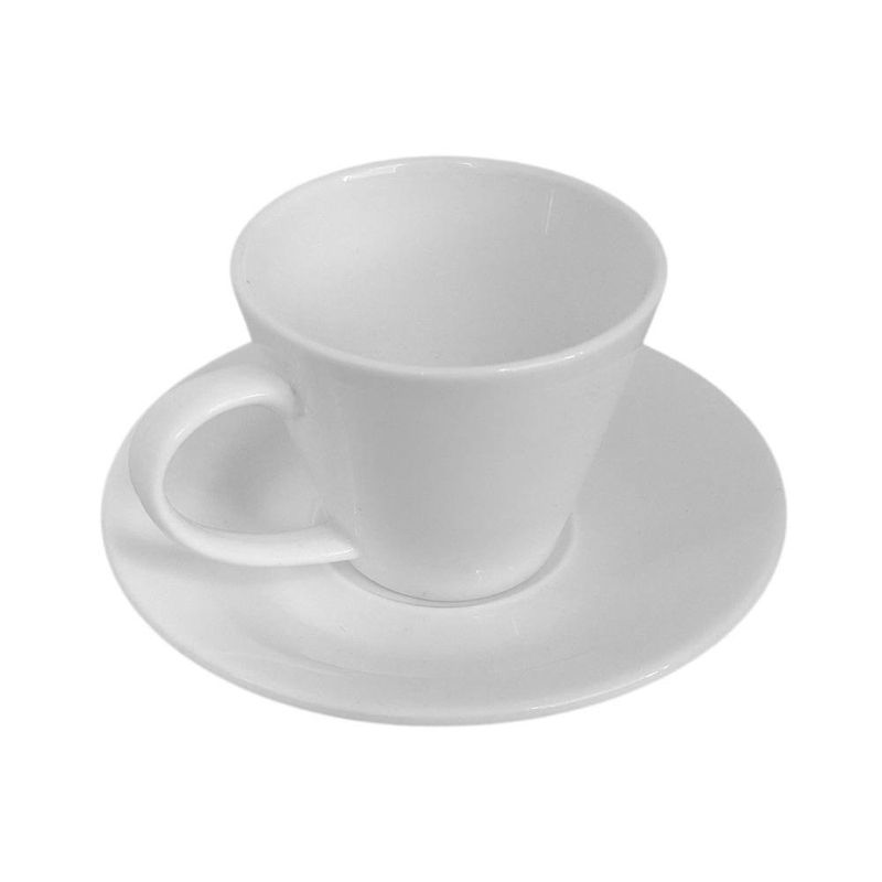 Set de Porcelana Taza Cónica con Plato 6 Oz