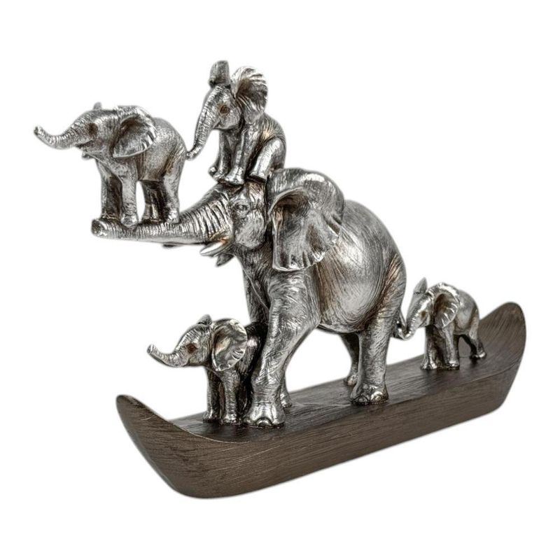 Figura Decorativa de Elefantes en Bote