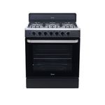Estufa Midea a Gas de 30 plg con 6 Quemadores Rotary Flame Color Negro