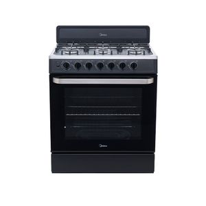 Estufa Midea a Gas de 30 plg con 6 Quemadores Rotary Flame Color Negro